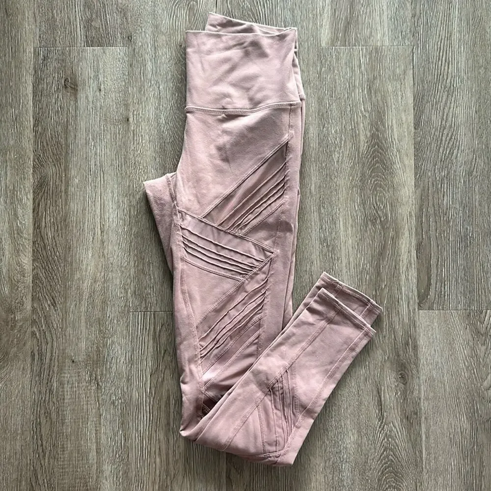 ALO Yoga Ultimate Mesh High‎ Waist Leggings Earth Glossy Size Medium